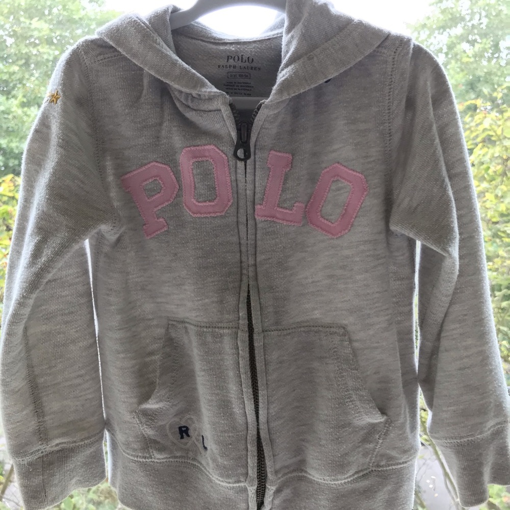 Polo Zip Up Hoodie Toddler Girl  3T